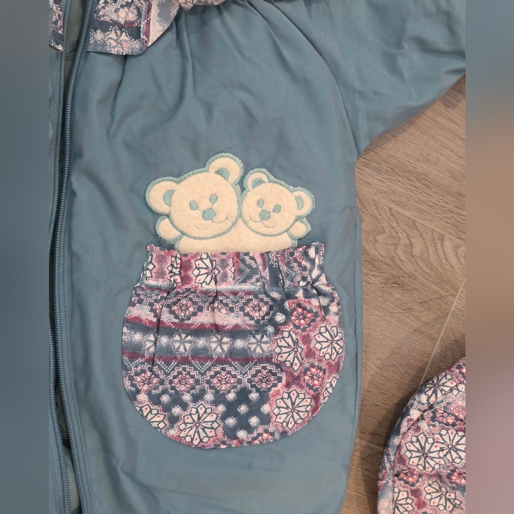 Vintage 90's Baby Snowsuit Size 12 Months With Matching Hat - Picture 6 of 9